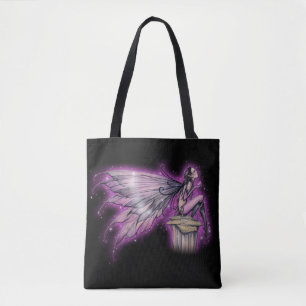 Magische Mystieke Fee Fantasie Kunst Paarse Feeën Tote Bag