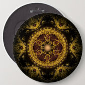 Magische mystieke fee fractal patroon mandala ronde button 6,0 cm (Voorkant /achterkant)
