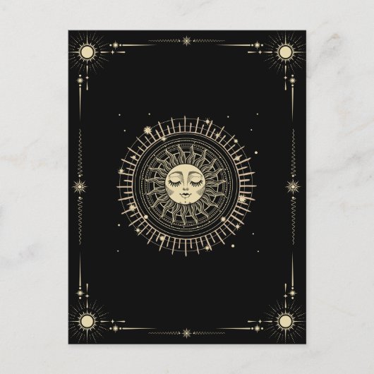 Magische mystieke tarot boho zon briefkaart (Voorkant)