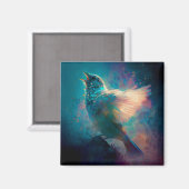 Magische mystische zangvogel die zijn lied zingt magneet (Voorkant / Achterkant)