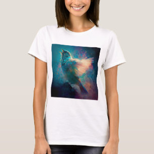 Magische mystische zangvogel die zijn lied zingt t-shirt