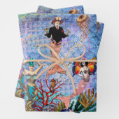 Magische Mythische Zeemeermin omgeven door het lev Inpakpapier Vel (In situ)