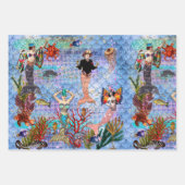 Magische Mythische Zeemeermin omgeven door het lev Inpakpapier Vel (Voorkant)