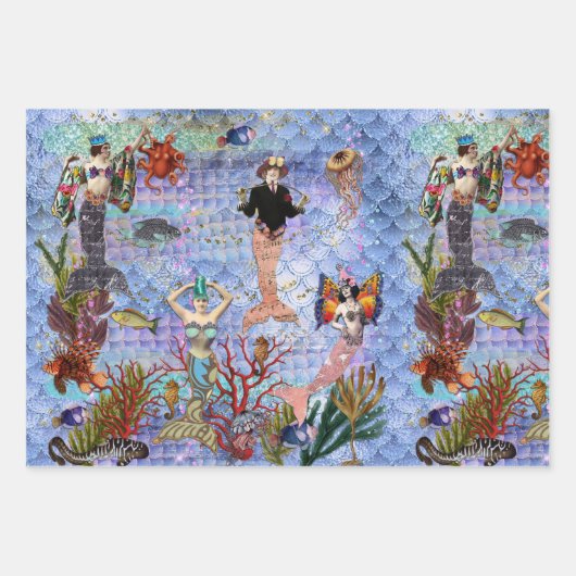 Magische Mythische Zeemeermin omgeven door het lev Inpakpapier Vel (Voorkant)