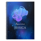 Magische naam met Zodiac-teken Aquarius-Notitieboe Notitieboek (Voorkant)