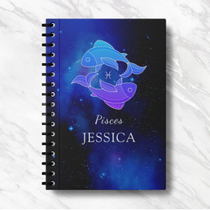 Magische naam met Zodiac-teken Pisces Notitieboek
