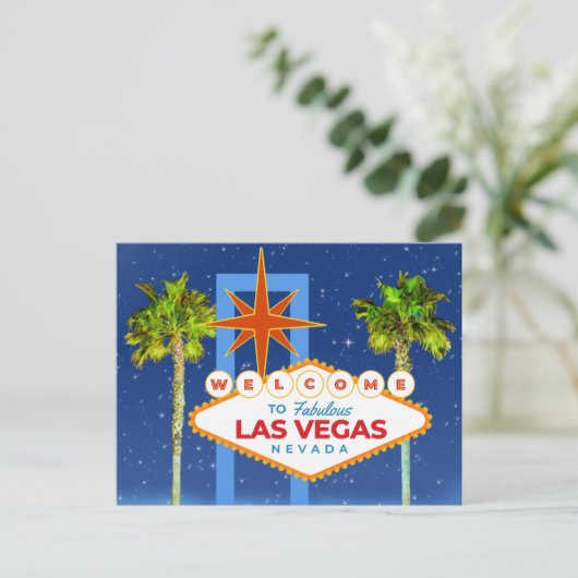 Magische nacht in Las Vegas Welkom in Las Vegas Briefkaart (Staand voorkant)