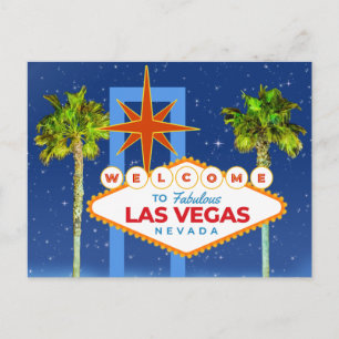 Magische nacht in Las Vegas Welkom in Las Vegas Briefkaart