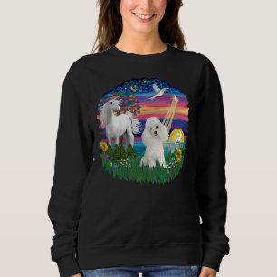 Magische Nacht met een witte ToyMiniature Poodle Trui