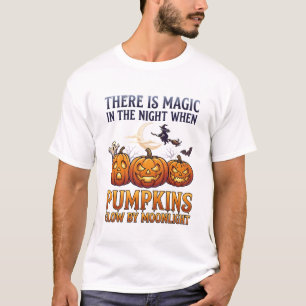 Magische Nacht Pompoenen Gloeien Maneschijn Hallow T-shirt