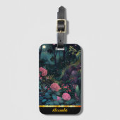 Magische nachttuin van bloeiende rozen bagagelabel (Voorkant (verticaal))