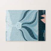 Magische nachtzeemeermin. Navy blue nautical spiri Legpuzzel (Horizontaal)