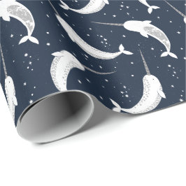 Magische Narwhals in de ruimte Cadeaupapier