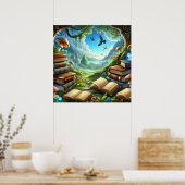 Magische Natuur en oude boeken Poster (Keuken)