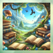 Magische Natuur en oude boeken Window Cling Raamsticker (Vel 3)