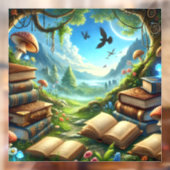 Magische Natuur en oude boeken Window Cling Raamsticker (Vel 2)