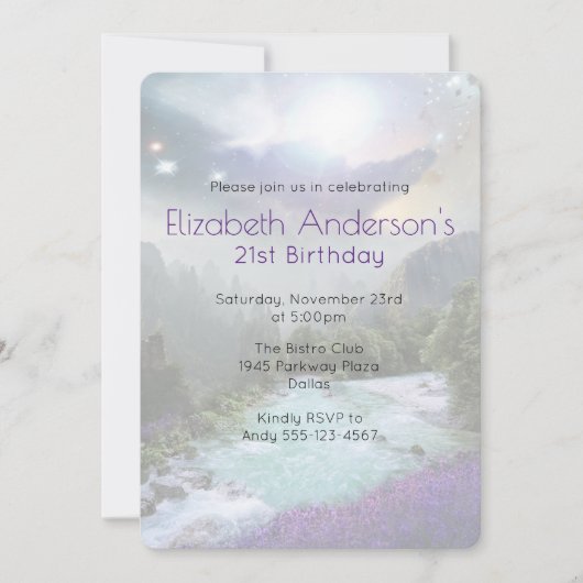 Magische Natuur Landschap Birthday Invite Kaart (Voorkant)