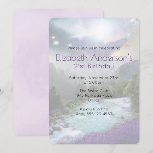 Magische Natuur Landschap Birthday Invite Kaart