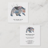 *~* Magische Natuur van het Beer Buiten Waterverve Vierkante Visitekaartje (Voorkant / Achterkant)