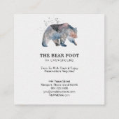 *~* Magische Natuur van het Beer Buiten Waterverve Vierkante Visitekaartje (Achterkant)