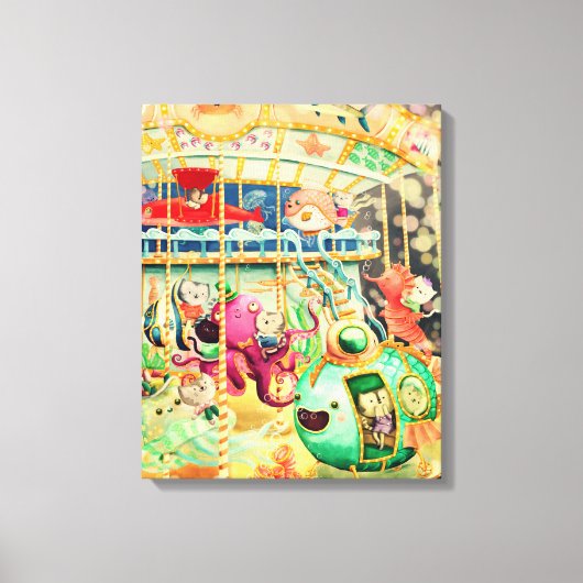 Magische Nautical Carrousel Canvas Afdruk (Voorkant)