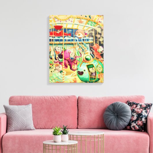 Magische Nautical Carrousel Canvas Afdruk (Insitu (Woonkamer))