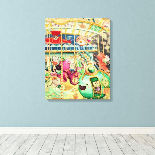 Magische Nautical Carrousel Canvas Afdruk (Insitu (Houten vloer))