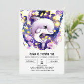 Magische Nautische Kinderen Dolfijn Verjaardag Kaart (Staand voorkant)