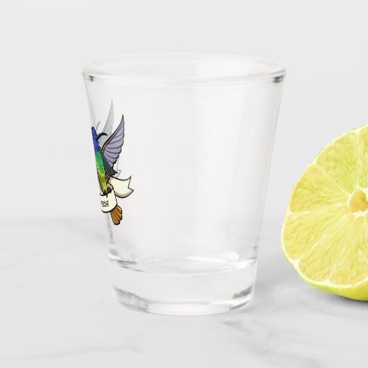 Magische Nectar Schattigee Kolibries met lint Shot Glas (Rechts)
