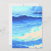 Magische Neon Blauwe Glow Piratenschip Ahoy Verjaa Kaart (Achterkant)