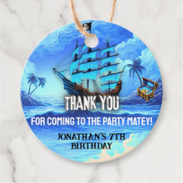 Magische Neon Blue Glow Pirate Ship Party Dank u Bedankjes Labels