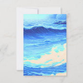 Magische Neon Blue Glow Pirate Ship Party Dank u Bedankkaart (Achterkant)