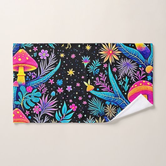 Magische Neon Forest Night Dream Design Bad Handdoek (Handdoek)