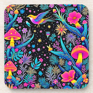 Magische Neon Forest Night Dream Design Bier Onderzetter