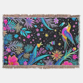 Magische Neon Forest Night Dream Design Deken (Voorkant)