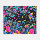Magische Neon Forest Night Dream Design Fleece Deken (Voorkant (Horizontaal))