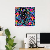 Magische Neon Forest Night Dream Design Poster (Thuiskantoor)