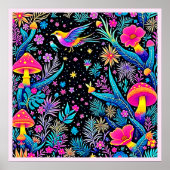 Magische Neon Forest Night Dream Design Poster (Voorkant)