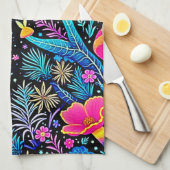 Magische Neon Forest Night Dream Design Theedoek (Quarter Fold)