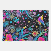 Magische Neon Forest Night Dream Design Theedoek (Horizontaal)