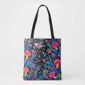 Magische Neon Forest Night Dream Design Tote Bag (Voorkant)
