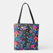 Magische Neon Forest Night Dream Design Tote Bag (Achterkant)