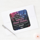 Magische Neon gloed lichten gunst Vierkante Sticker (Envelop)