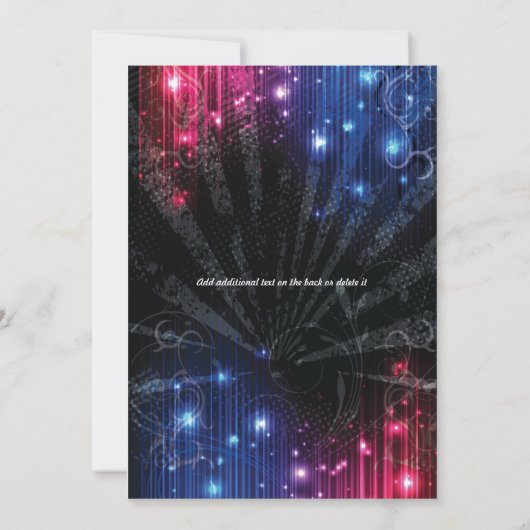 Magische Neon gloed lichten zoet 16 partij Kaart (Achterkant)