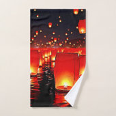 Magische Night Float Design van Lantaarns Bad Handdoek (Handdoek)