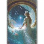 Magische Night Scene Fantasy Art Sticker (Voorkant)