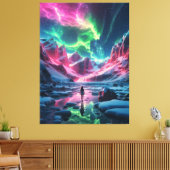 Magische Noorderlicht display Canvas Afdruk (Insitu (Woonkamer))