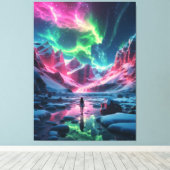 Magische Noorderlicht display Canvas Afdruk (Insitu (Houten vloer))