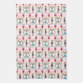 Magische Notenkraker Roze Patroon Theedoek (Verticaal)