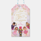 Magische Notenkraker Verjaardag Blush Goud Bloemen Cadeaulabel (Voorkant)